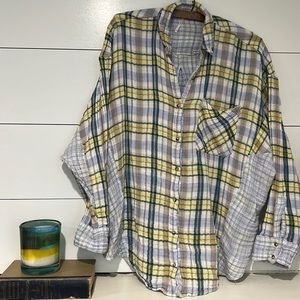 Free People small loose fit Plaid shirt